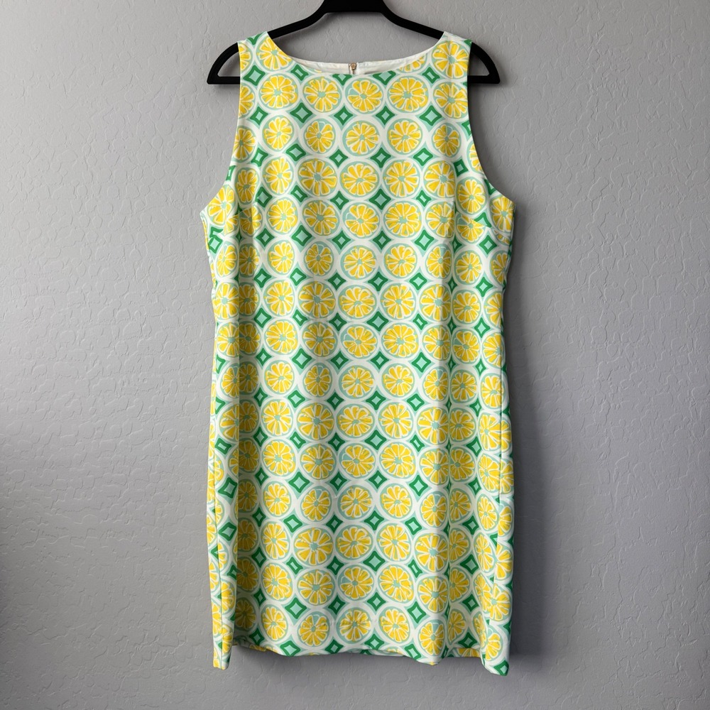 Sail to Sable Women's XL Sleeveless Sheath Dress Lemon Print Green White
